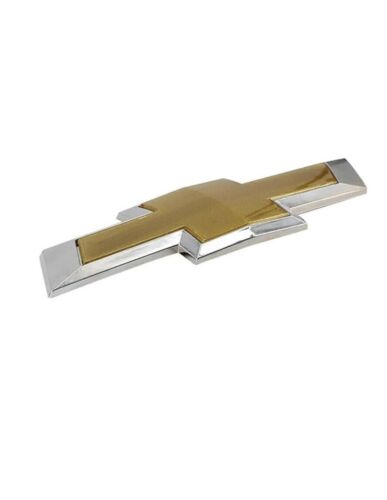 Silver Gold Brush Bowtie Grille Emblem SILVERADO TAHOE SUBURBAN EXPRESS 2009-17 - Picture 5 of 5
