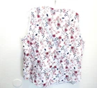 Coldwater Creek Top Size XL White Peach Floral Sleeveless Cotton Linen Lace