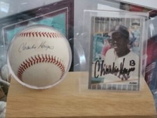 Charlie Hayes Auto Signed NL Baseball  & Card W- Display- MCM