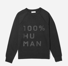 Everlane The 100 Human Typography Sweatshirt in Black Size Medium NWOT