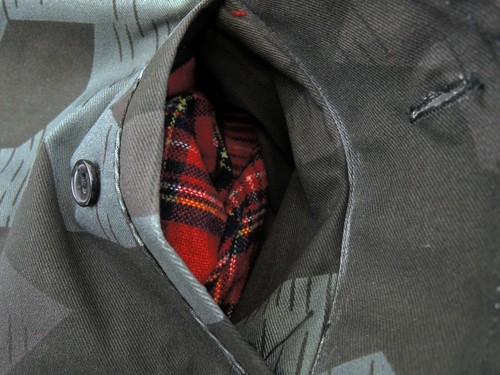 Heavy England Style Jacket Tartan Lined Splinter Camo Punk Skinhead Army - Picture 6 of 9