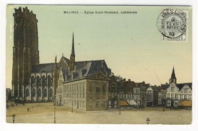 AK Mechelen, Malines, Eglise Saint-Rombaut, 1910