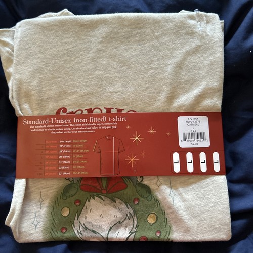 NEW Gray T-Shirt GNOME FOR THE HOLIDAYS Large Unisex Thin Lightweigh Christmas - Picture 6 of 6