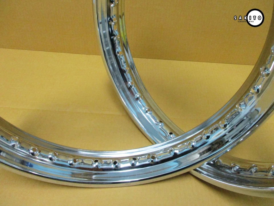 Fit Kawasaki J1 J1T J1L 1965-1967   Front  & Rear Steel Wheel Rim Set  [sa2288] Foto 4 de 4