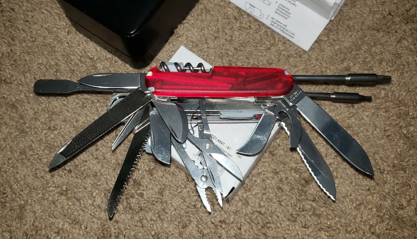 Victorinox SwissChamp XAVT 1.6795.XAVT Ruby & Leather Pouch 4.0521.XAVTX1 ☆New☆ eBay