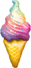 Rainbow Swirl Ice Cream Waffeleis Folienballon Microfoil 114cm 45 Inch Helium