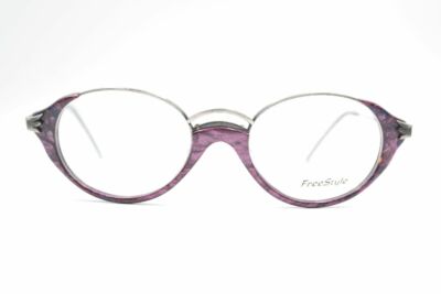 Lunettes Vintage Argenta 798 Monture Violette Ovale Métal - NOS (neuve Ancienne) - Allemagne