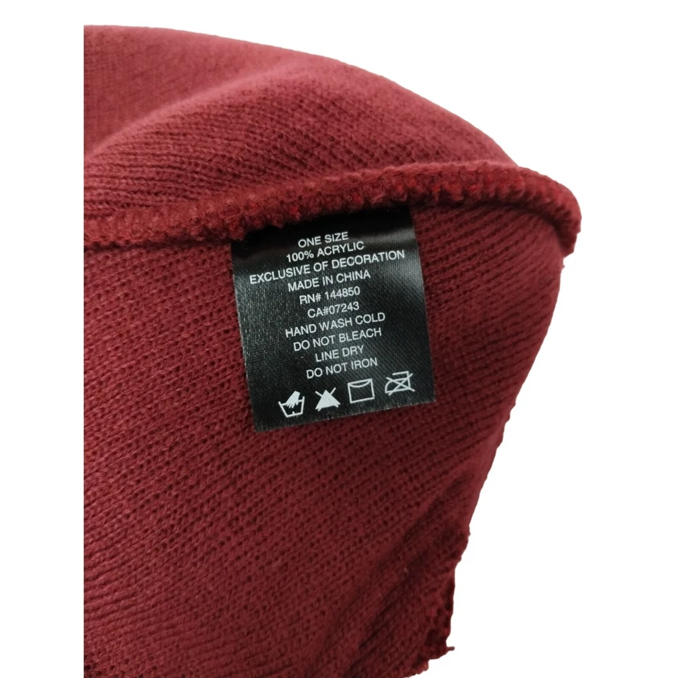 Gorro Rocksmith Calavera Gorra Toque Rojo Granate Diseño Artístico Invierno Hombre Estilo Foto 4 de 4