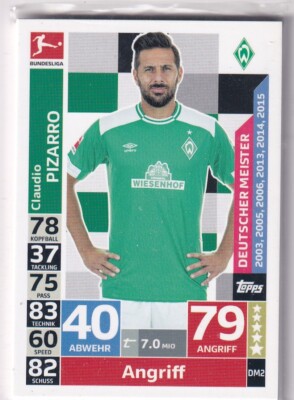 Match Attax Bundesliga 2018-19 No. DM2 Caludio Pizarro Deutscher Meister
