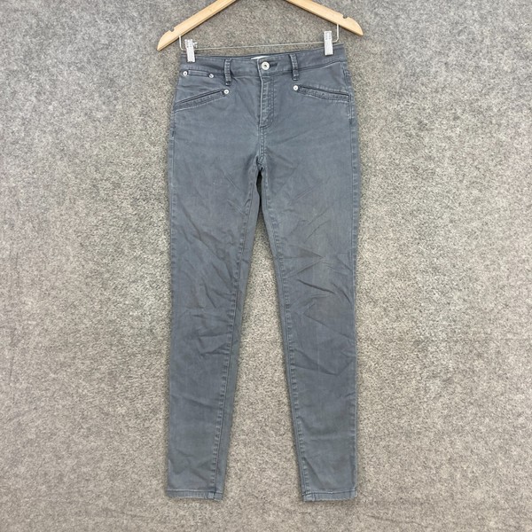 Country Road Chino Pants Womens 8 Grey Mid Rise Skinny Cotton Blend 22335