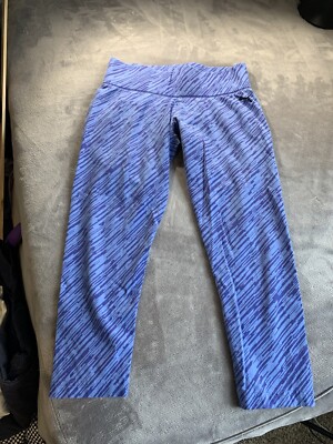 Puma Women's Blue & Purple Activewear Capri Leggings Size Large Sportswear Used