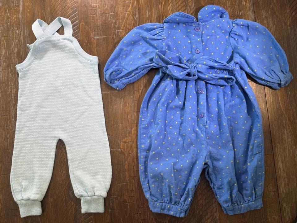 Conjunto de mono mameluco bebé vintage 100 % algodón mono pato aplique hecho en Estados Unidos Foto 2 de 4