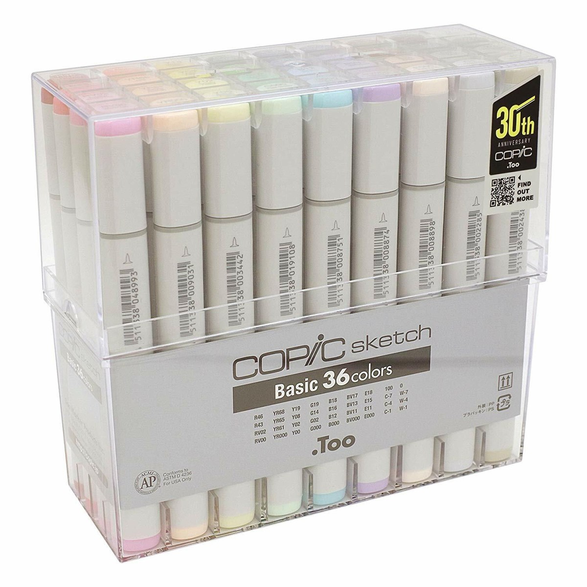 Too COPIC Sketch Basic 36 colors set Oil-based Dye Ink Marker Made 