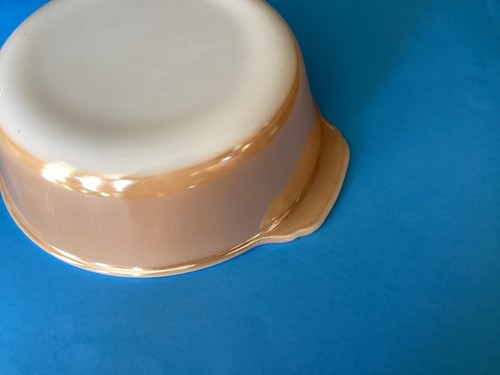 Fire King VTG Oval Peach Luster 1.5qt Casserole Dish #13 , with Glass Lid #407 - Picture 9 of 14