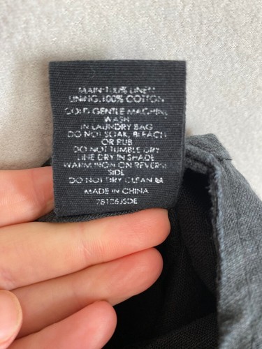 Decjuba D-Luxe Basics dungaree womens 12 medium 100% linen black pockets - Picture 8 of 10