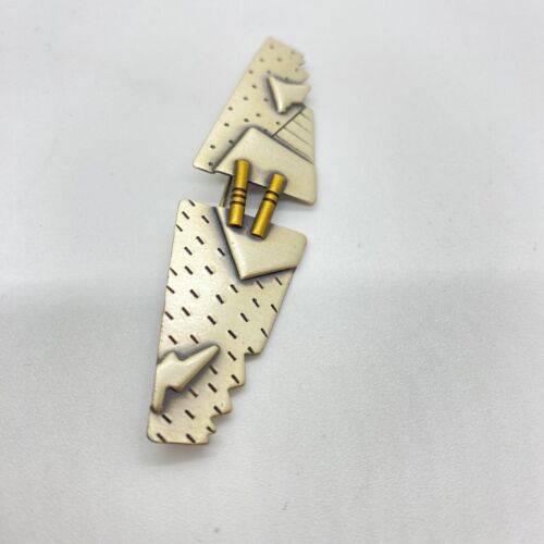 Vintage R/M Studio Sterlingsilber Pin Brosche Bar Modernist Techie Steampunk - Bild 2 von 8
