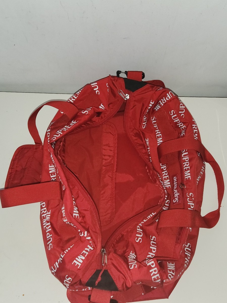 FW16 Supreme 3M Reflective Repeat Duffle Bag Red bag Cordura