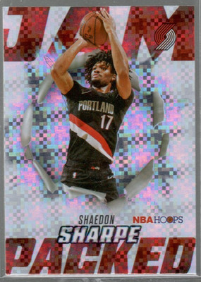 2025-26 NBA Hoops Shaedon Sharpe #JP-9 Jam Packed Light Pixel Burst