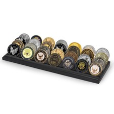 Americanflat 12x4 Challenge Coin Display - Black