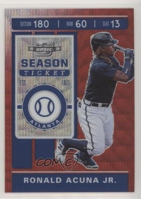 2020 Panini Chronicles Contenders Optic Ruby Wave Prizm /199 Ronald Acuna Jr 3x0