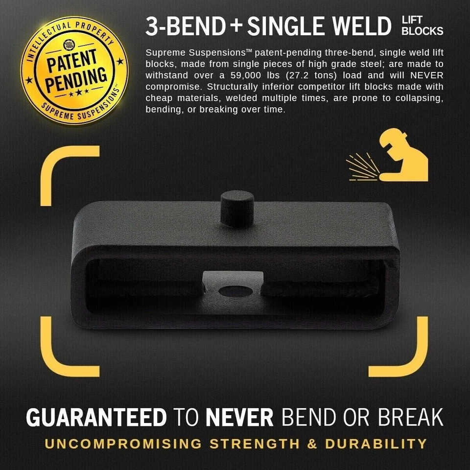 1-3" Front 1.5" Rear Lift Kit + Shocks For 00-10 Chevy Silverado GMC Sierra HD - Image 3 of 4