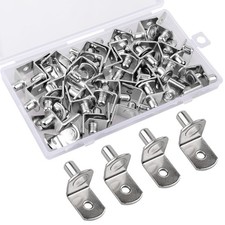 50 Pcs Shelf Pegs Pins  1/4 Inch Upgraded Diameter L-Shaped 6.35mm, Silver