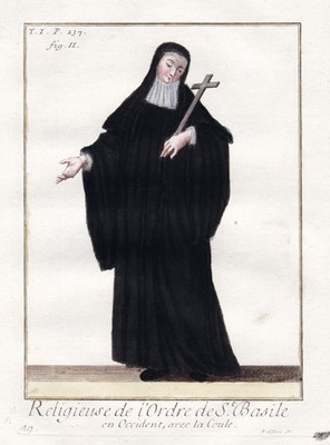 Congregation of St. Basil nun Nonne Order Orden costume Tracht engraving 1790