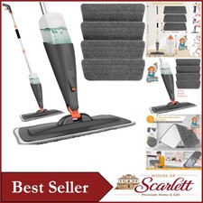 Versatile Grey Spray Mop with Wide Spray Range & Washable Pads &ndash; 600ml Bottle