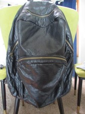 Vans Off The Wall Backpack Black Vegan Faux Leather 16x 15x 6