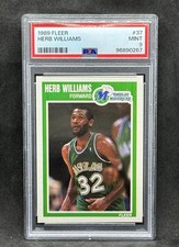 1989 FLEER # 37 Herb Williams PSA 9 MINT DALLAS MAVERICKS