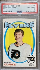 1971 O-Pee-Chee #114 Bobby Clarke Philadelphia Flyers HOF PSA 8 - NM/MT