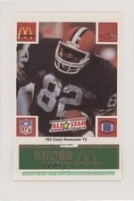 1986 McDonald's Play & Win All-Star Team Green Tab Ozzie Newsome HOF 1md