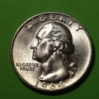 🟅 UNC 1964 D 90% Silver Wash. 25¢ - 62-Year-Old Coin FREE SHIP