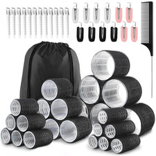 50-Piece Self-Grip Hair Roller Set with Clips and Storage Bag for All Hair Types