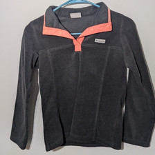B1 Columbia Fleece Pullover Girls m 10/12 Active Outdoor Black