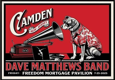Dave Matthews Band Camden 2025 Gig Poster At Freedom Mortgage Pavilion July 25
