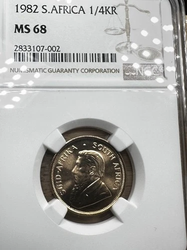 1982 South Africa 1/4 Krugerrand Gold Coin NGC MS 68