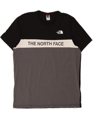 THE NORTH FACE Herren Grafik T-Shirt Oberteil Large Schwarz Colourblock Baumwolle CN07