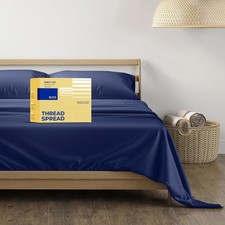 100% Egyptian Cotton Sheets Queen Size - 600 Series Bliss Collection Sheet Se...