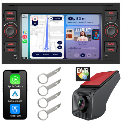 DVR+64GB 7'' Android 13 Autoradio Carplay GPS RDS Wifi Für Ford C/S-MAX Kuga 2008