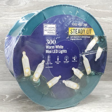Home Accents Holiday 300 Warm White Mini LED Lights 86ft Steady Lit Christmas