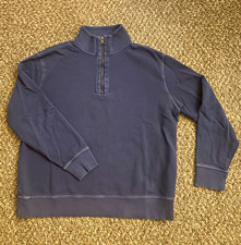Men s 1/4-Zip Mock Neck Sweatshirt Blue - Regular Fit Long Sleeve