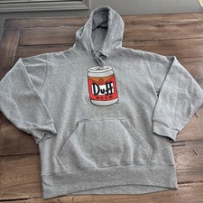 Duff Beer Sweater Mens Small The Simpsons Hoodie Universal Studios Beer Cozy