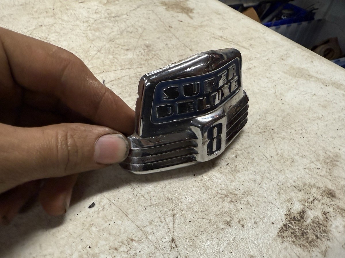 1946 1947 1948 Ford SUPER DELUXE HOOD EMBLEM Original Flathead V8