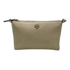 Tory Burch Cream Pebbled Leather Kira Crossbody Bag