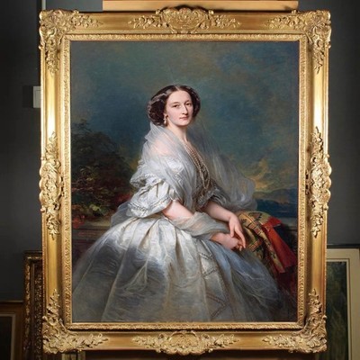 Hand Painted Oil Painting Winterhalter Style Noblewoman Classical Female Art