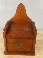Kamenstein Vintage Wood Farmhouse Hanging Recipe Box Golden Eagle in Box