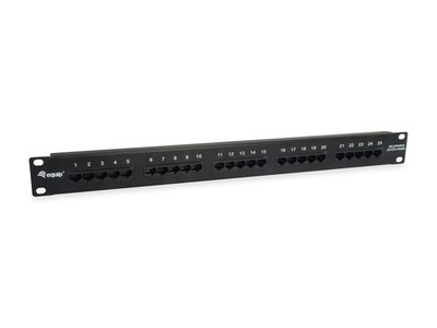 Equip Patch Panel 25 Ports x Cat3 19 Inch 1HE ISDN Black 25 ports black