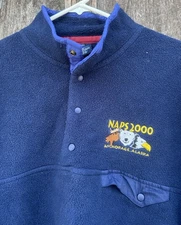 Vintage Y2K Alaska Men’s (L) Synchilla Style Blue Fleece Pullover Sweatshirt