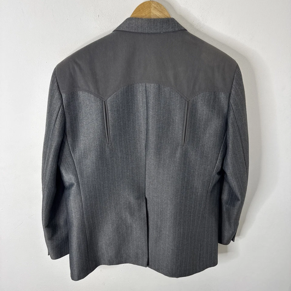 Circle S Hombres 44S Blazer Corto Gris Occidental Abrigo Deportivo Vaquero EE. UU. Foto 4 de 4